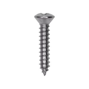 Phillips Oval Head Tapping Screw #6 x 3/4" Chrome