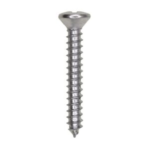 Phillips Oval Head Tapping Screw #6 x 1" Chrome