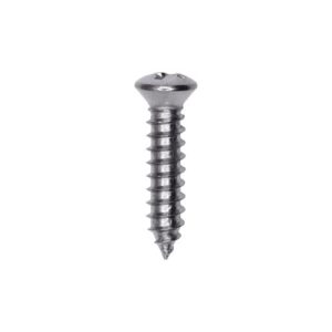 Phillips Oval Head Tapping Screw 8 x 3/4" Chrome #6 Head