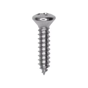 #8 x 3/4" Phillips Oval Head Tapping Screw Chrome