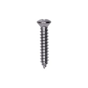 10 x 1" #8 Head Phillips Oval Head Tapping Screw Chrome